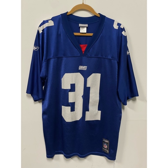Men's NFL Reebok Authentic NY Giants Sehorn Jersey #31 Blue Size M - Picture 1 of 4